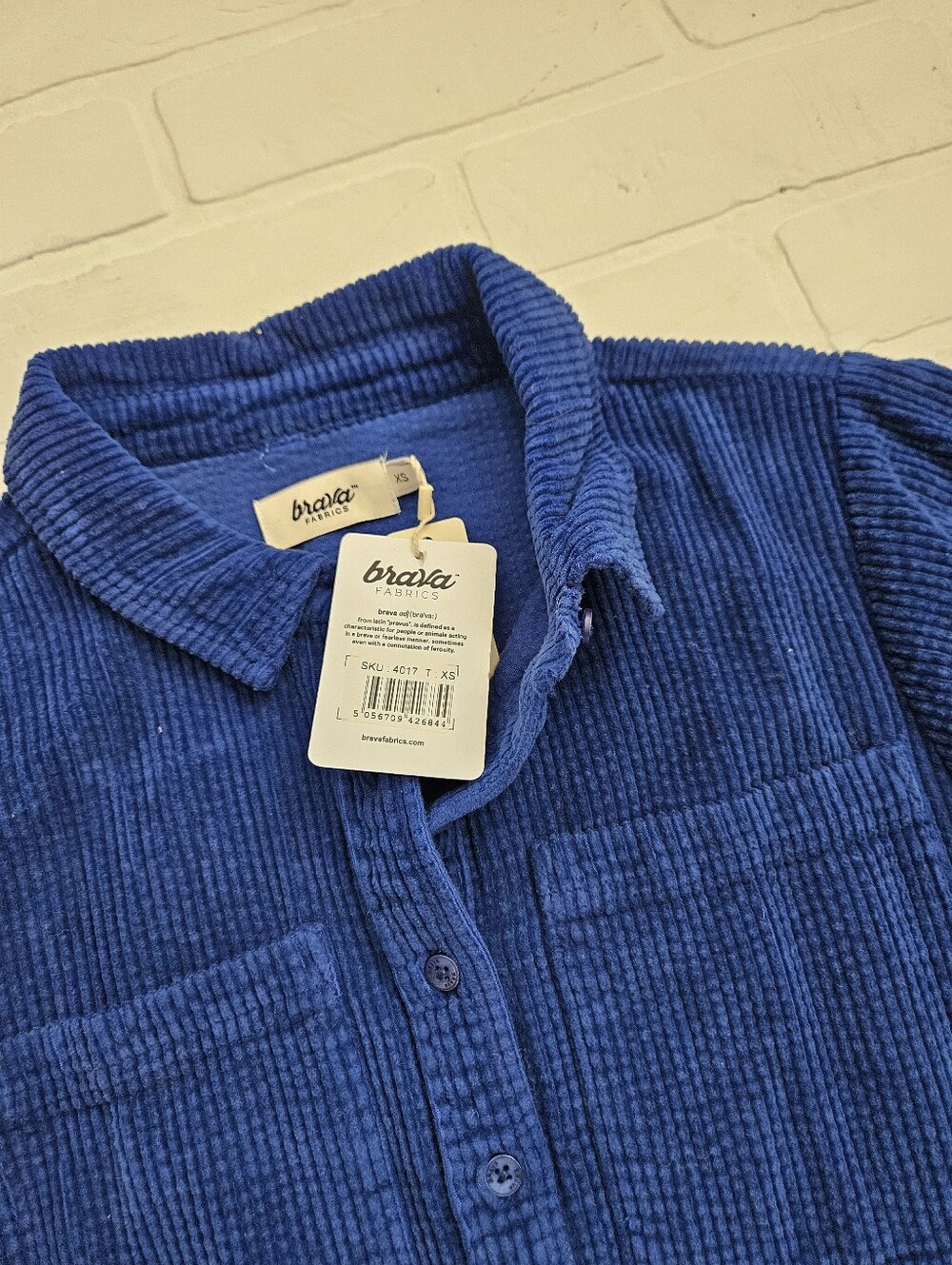 100% Organic Cotton Corduroy Crop Button Up